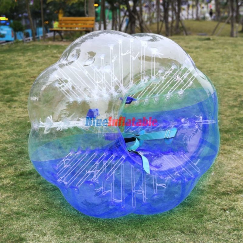Half Dark Blue and Half Clear Zorb Soccer Ball Suit