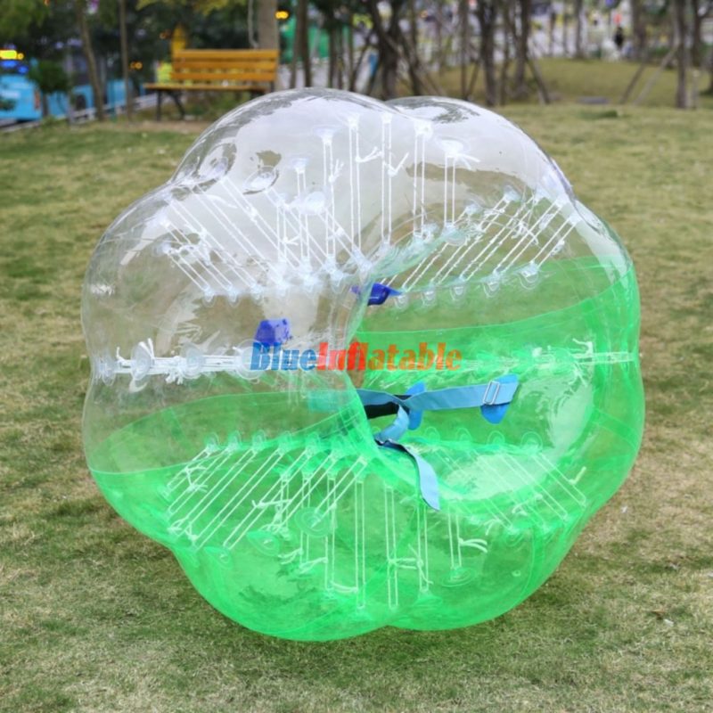 Half Green and Half Clear / Transparent  Bumper Bubble Ball Soccer Suit