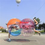 1 Stripe color bubble soccer and 1 Half Pink and translucent