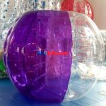 Half Purple and Half Clear Zorb Soccer Bubble Football Suit
