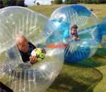 5 clear bubble soccer 5 Blue striped Bubble Soccer mix