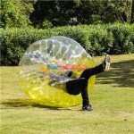Half Yellow and Half Clear Zorb Soccer Bubble Football Suit
