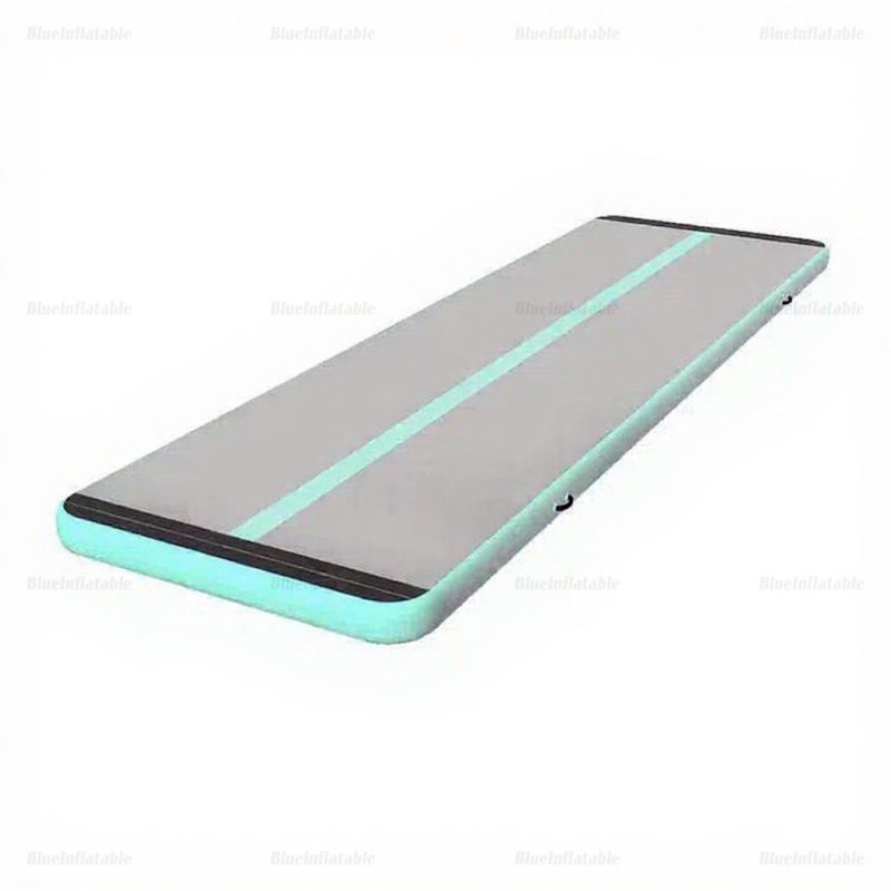 Mint Green & Gray Inflatable Gymnastics Tumble Mat