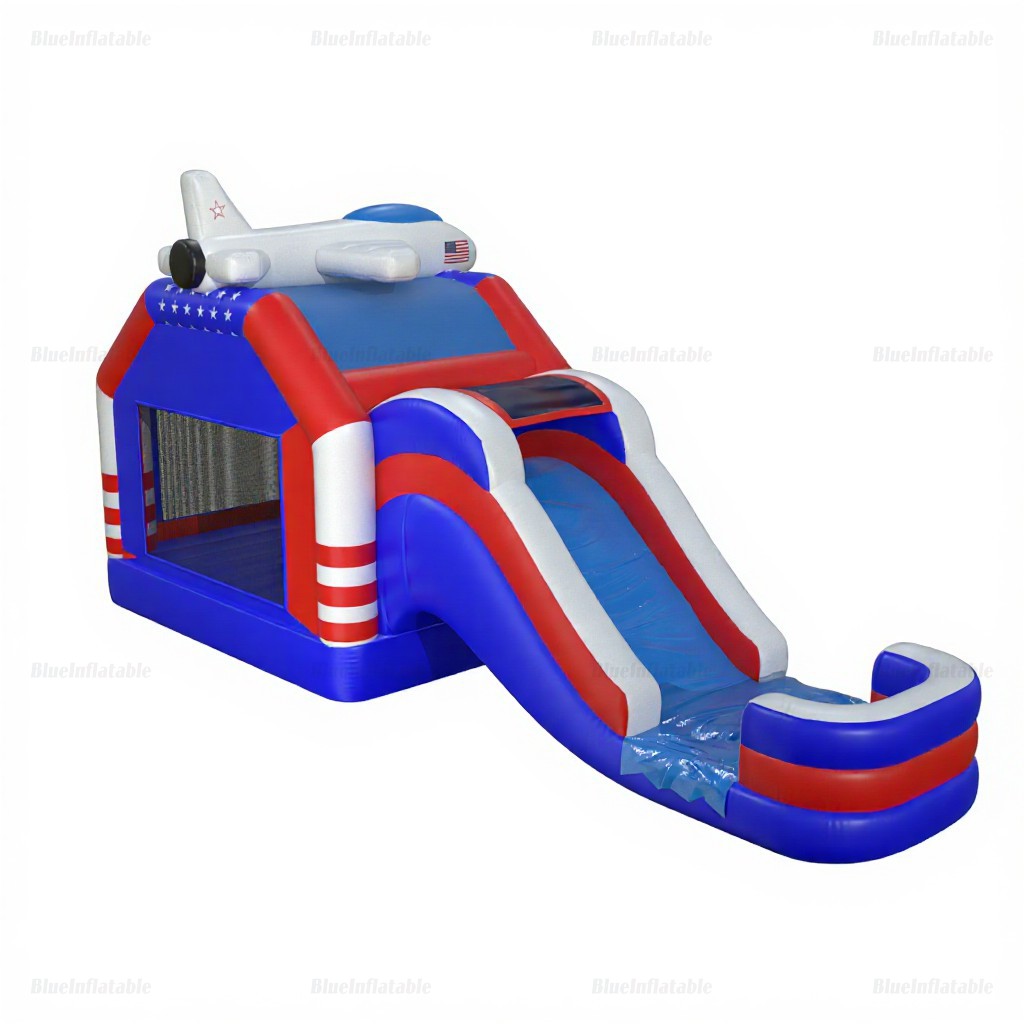 Patriotic Airplane Bounce House & Water Slide Combo - Image 5