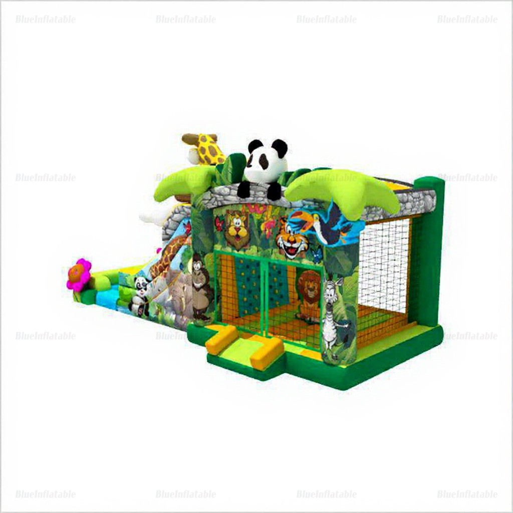 Animal World 8m Inflatable Bounce House with Slide - Image 2