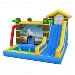 Tropical Beach Inflatable Bounce House & Water Slide Combo