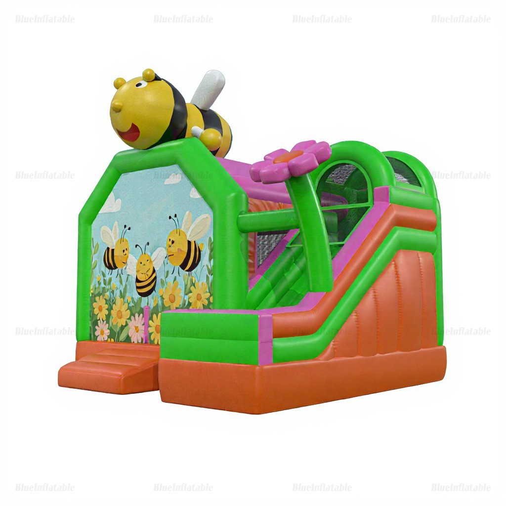 Bee-Themed Inflatable Castle & Slide Combo