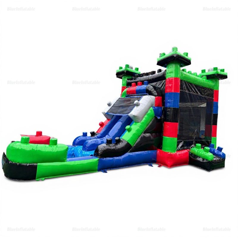 Block Combo Inflatable Water Slide & Bounce House Rental