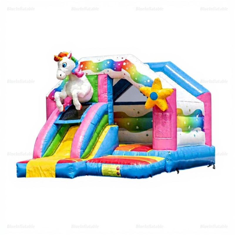 Unicorn Bounce House & Slide Combo Play Center