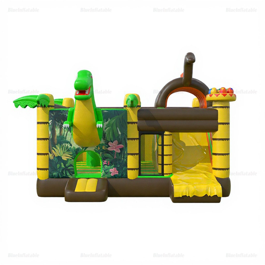 Dinosaur Jungle Inflatable Bounce House with Slide - Image 5