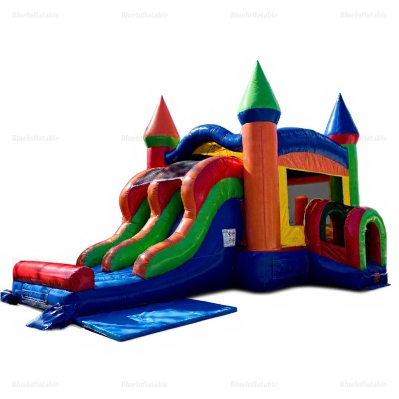 Rainbow Bounce House & Water Slide Combo Inflatable