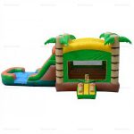 Jungle Inflatable Bounce House with Water Slide Combo