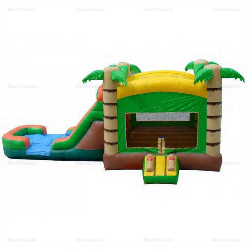 Jungle Inflatable Bounce House with Water Slide Combo