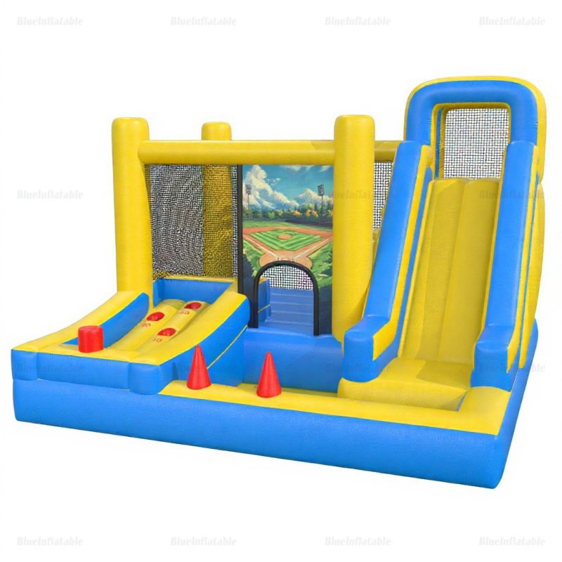 Inflatable Sports Combo Bounce House & Tall Slide