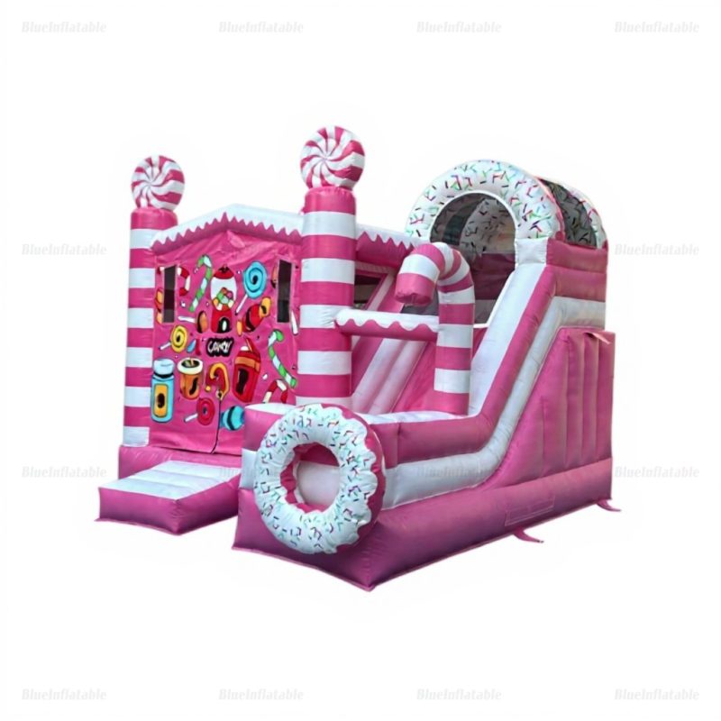 Candy Donut Inflatable Bounce House with Slide