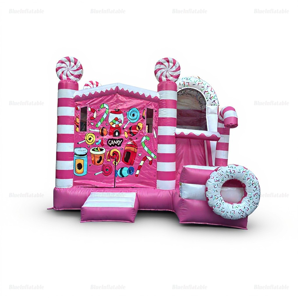 Candy Donut Inflatable Bounce House with Slide - Image 2