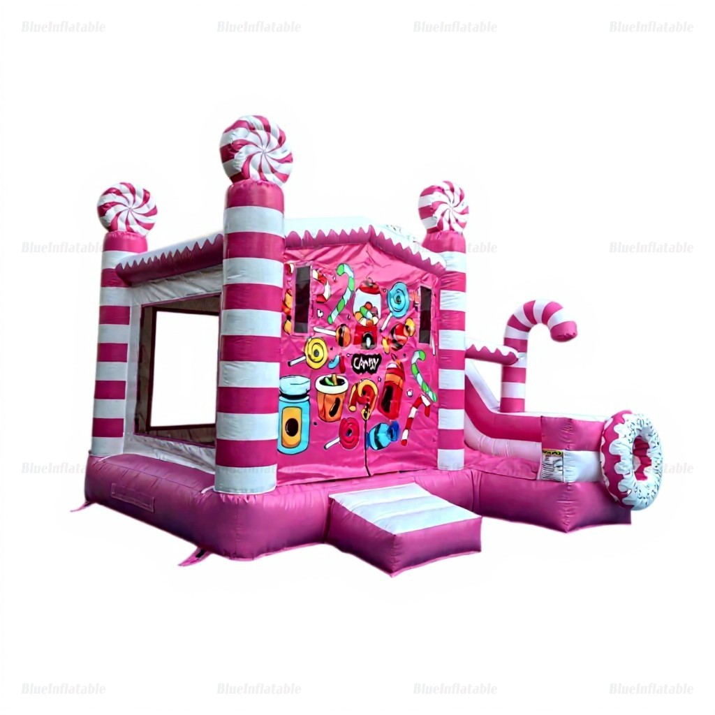 Candy Donut Inflatable Bounce House with Slide - Image 4