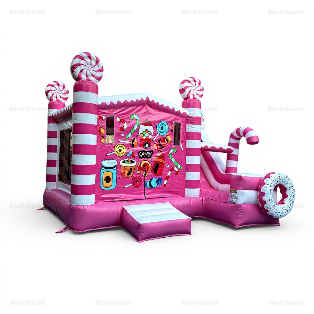 Candy Donut Inflatable Bounce House with Slide - Image 5