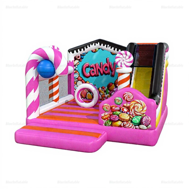 Candy Party Inflatable Bounce House & Slide Combo