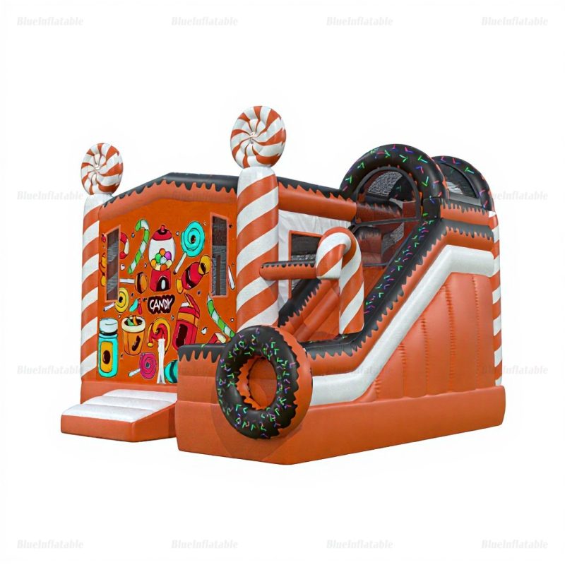Candy Theme Inflatable Bounce House with Slide