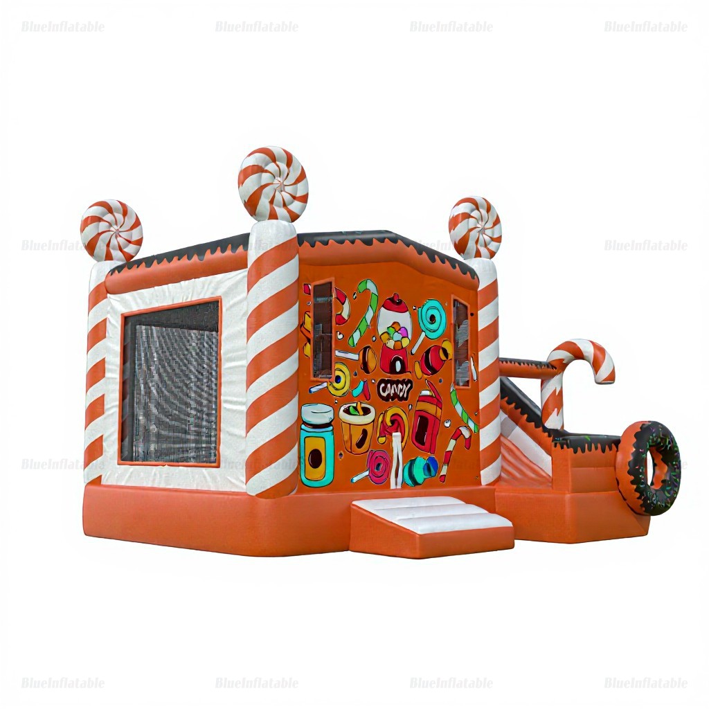 Candy Theme Inflatable Bounce House with Slide - Image 2