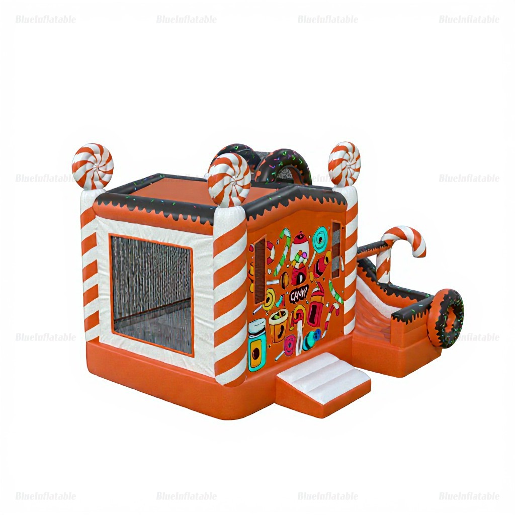 Candy Theme Inflatable Bounce House with Slide - Image 5