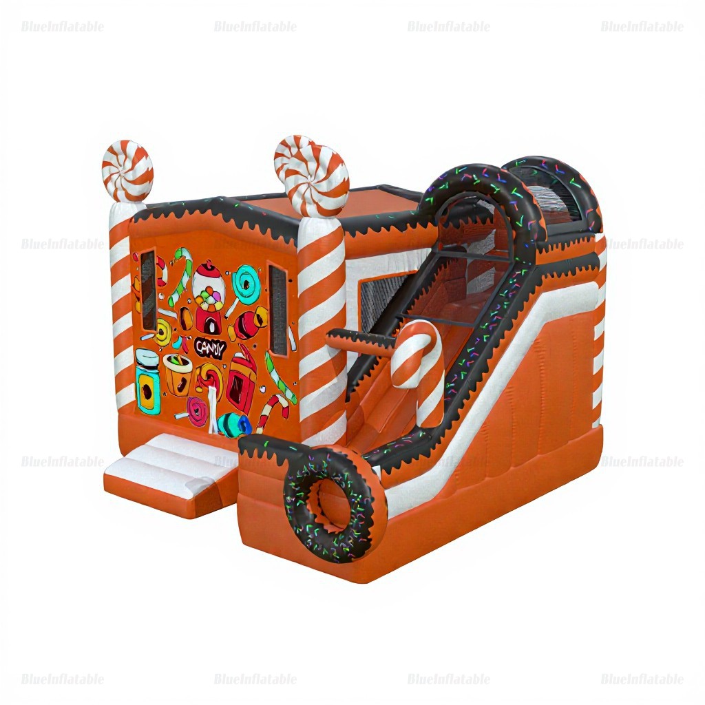 Candy Theme Inflatable Bounce House with Slide - Image 6