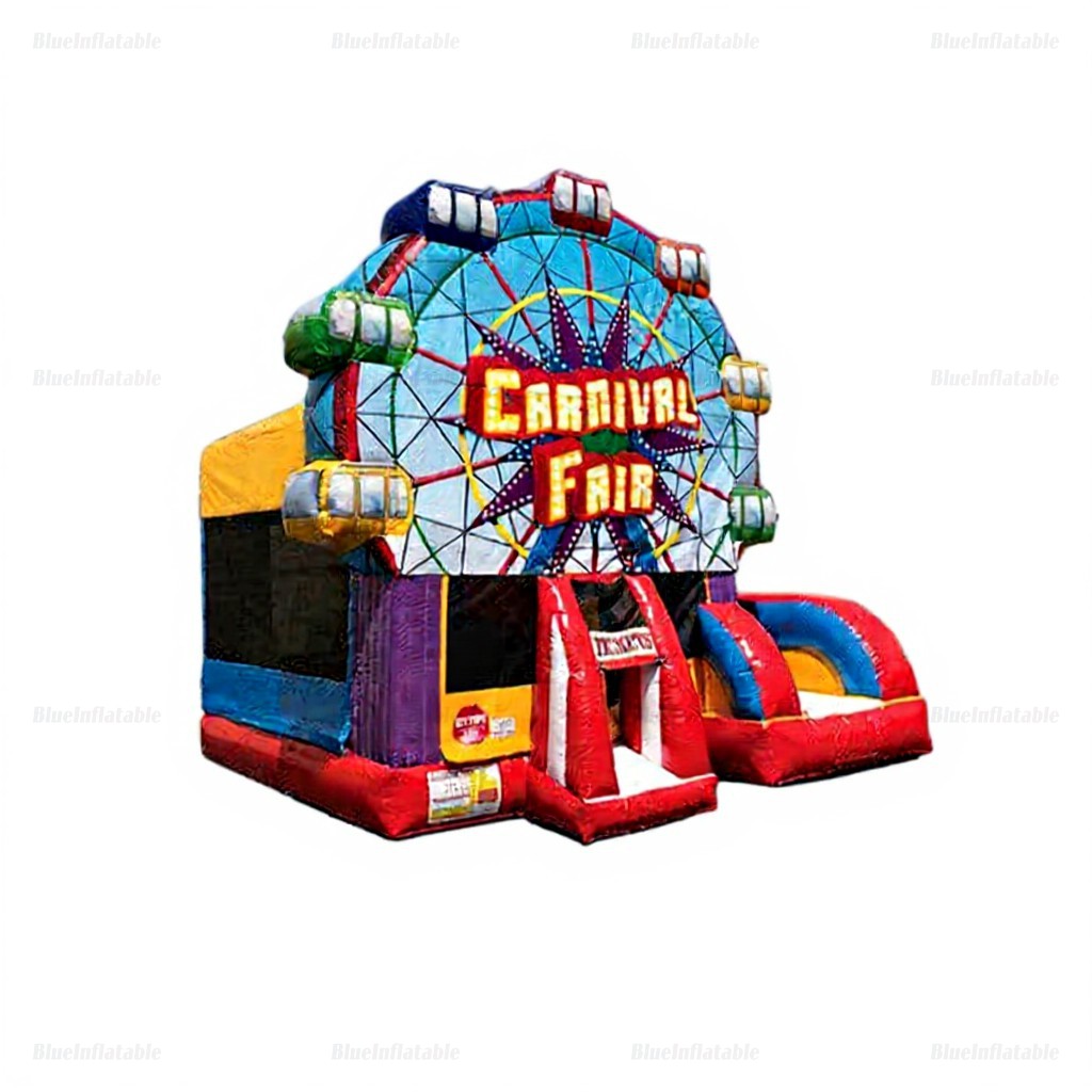 Carnival Ferris Wheel Inflatable Bounce House with Slide - Image 2