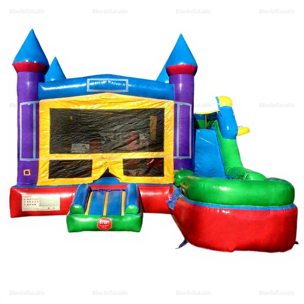 Rainbow Castle Combo Wet & Dry Inflatable Bounce House
