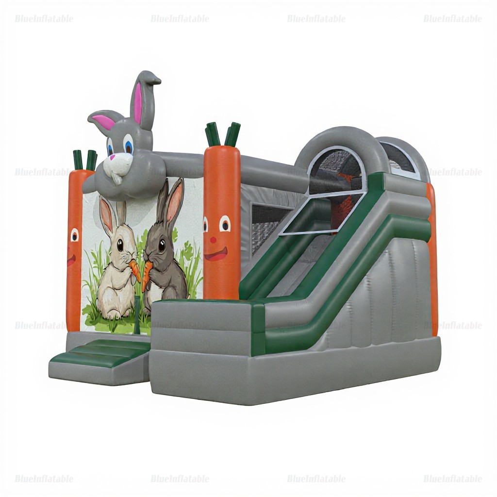 Charming Bunny Inflatable Bounce House & Slide Combo Rental