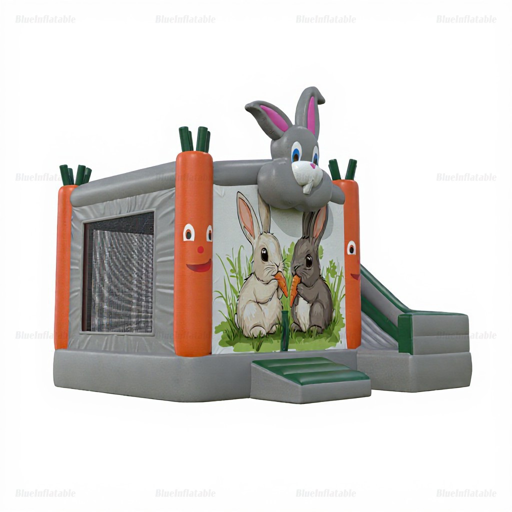 Charming Bunny Inflatable Bounce House & Slide Combo Rental - Image 2
