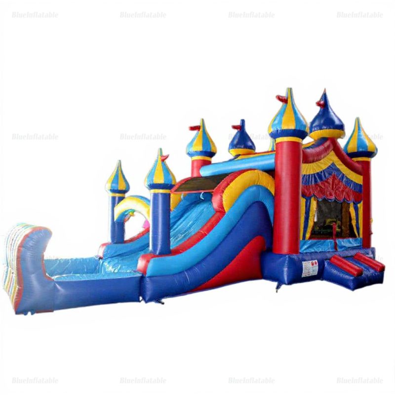 Circus Combo Bounce House & Wet/Dry Inflatable Slide