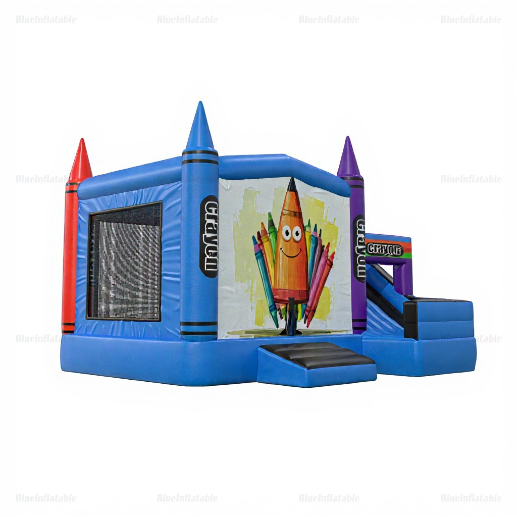 Crayon Bounce House & Large Slide Inflatable Combo - Image 2