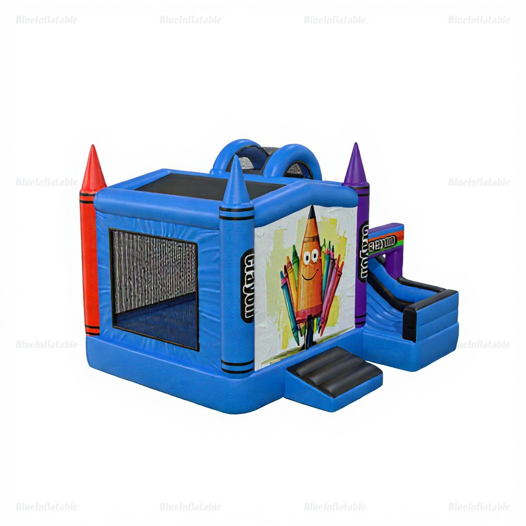 Crayon Bounce House & Large Slide Inflatable Combo - Image 5