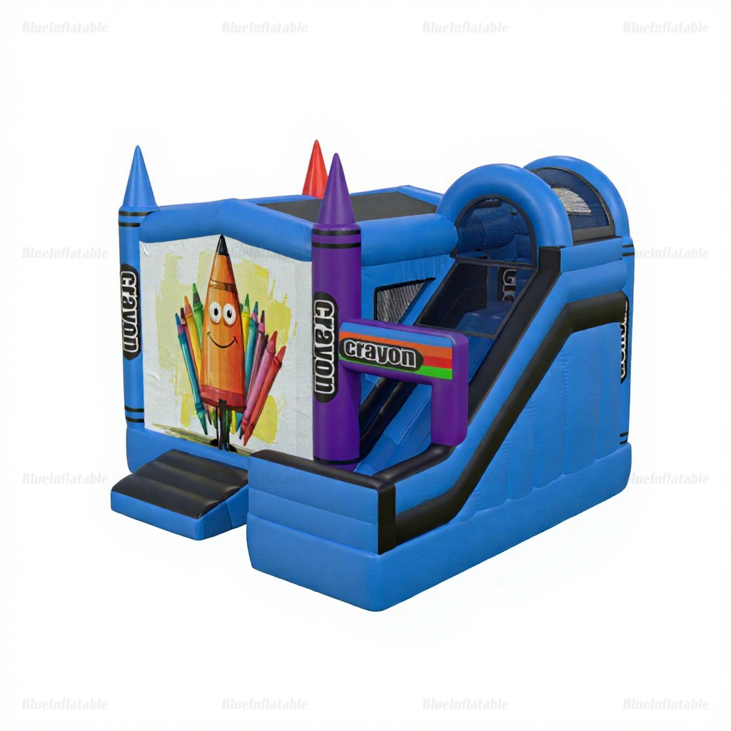 Crayon Bounce House & Large Slide Inflatable Combo - Image 6