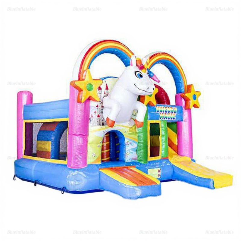 Unicorn Party Inflatable Bounce House Slide Combo