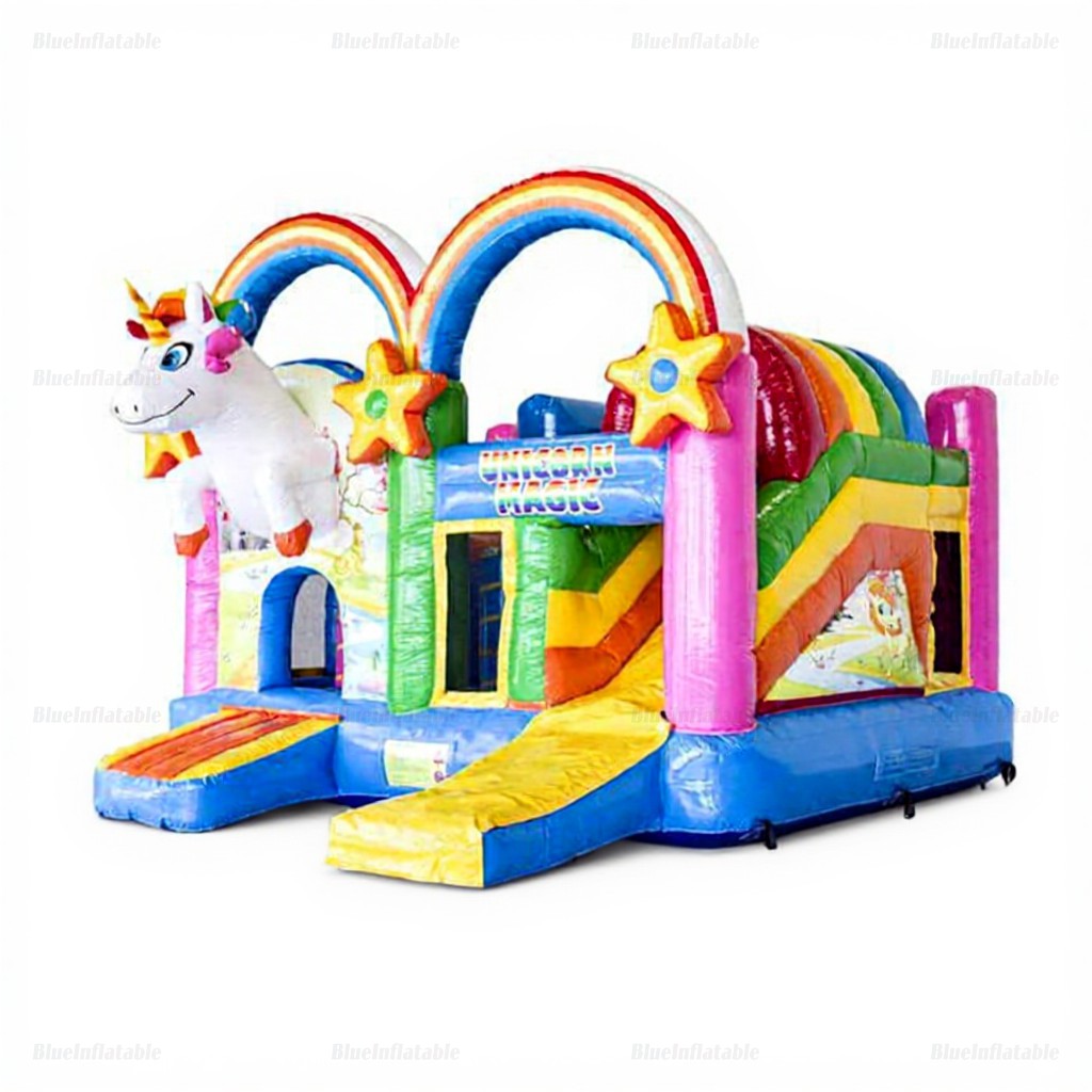 Unicorn Party Inflatable Bounce House Slide Combo - Image 2