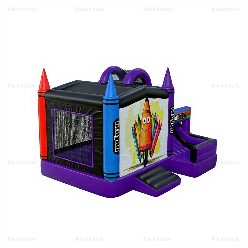 Crayon Combo Inflatable Bounce House with Slide - Image 5