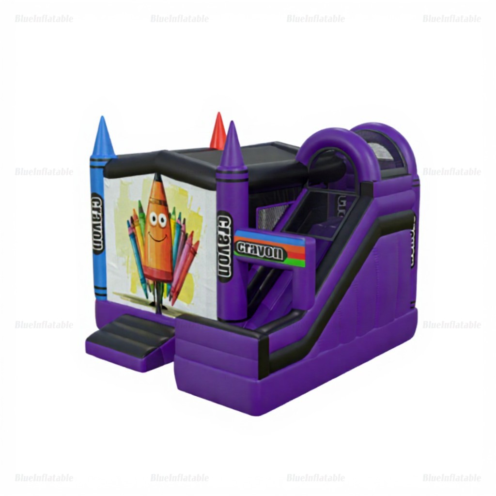 Crayon Combo Inflatable Bounce House with Slide - Image 6