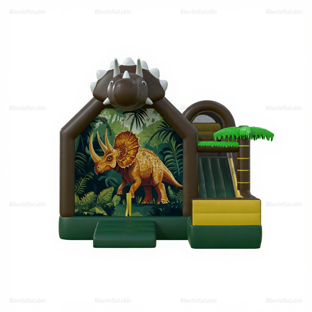 Dinosaur Triceratops Inflatable Bouncer & Slide Combo - Image 4