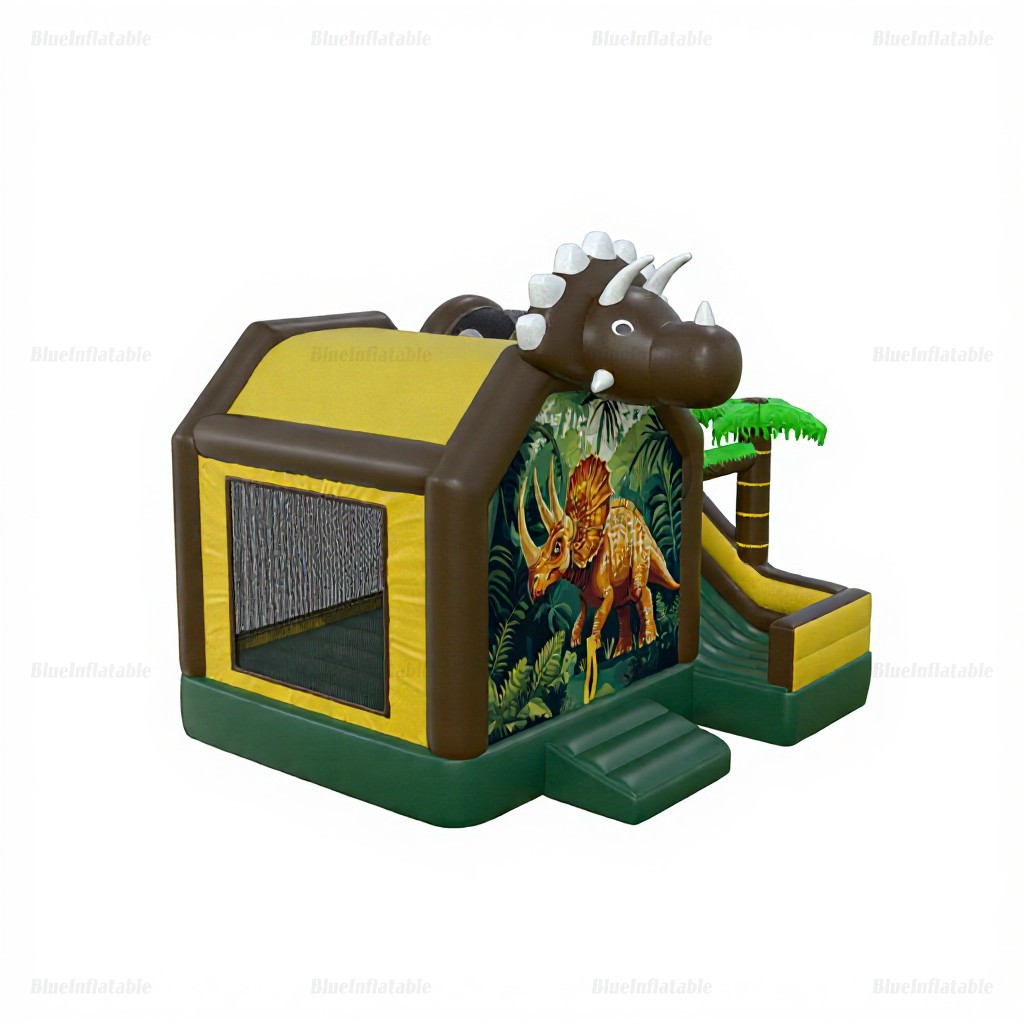 Dinosaur Triceratops Inflatable Bouncer & Slide Combo - Image 5