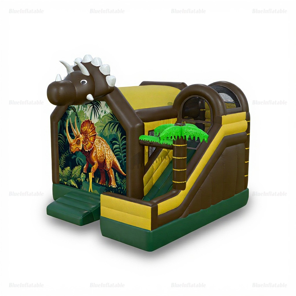 Dinosaur Triceratops Inflatable Bouncer & Slide Combo - Image 6