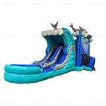 Dolphin Combo Inflatable Water Slide & Bounce House Rental