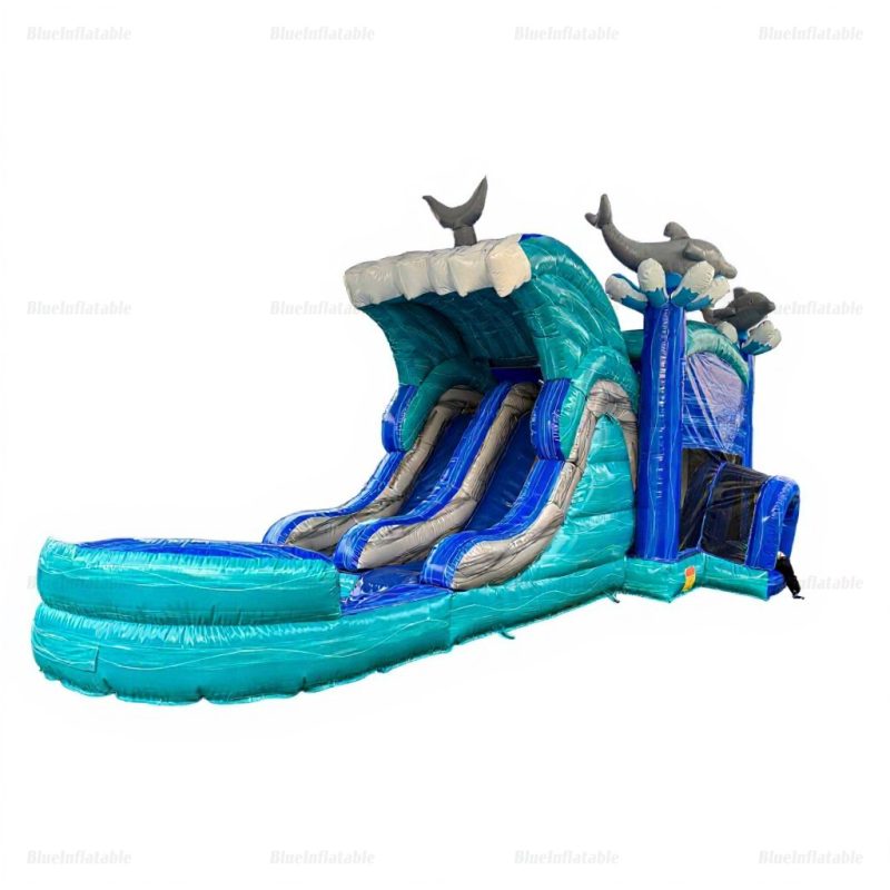 Dolphin Combo Inflatable Water Slide & Bounce House Rental