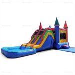 Double Lane Inflatable Water Slide & Bounce House Combo