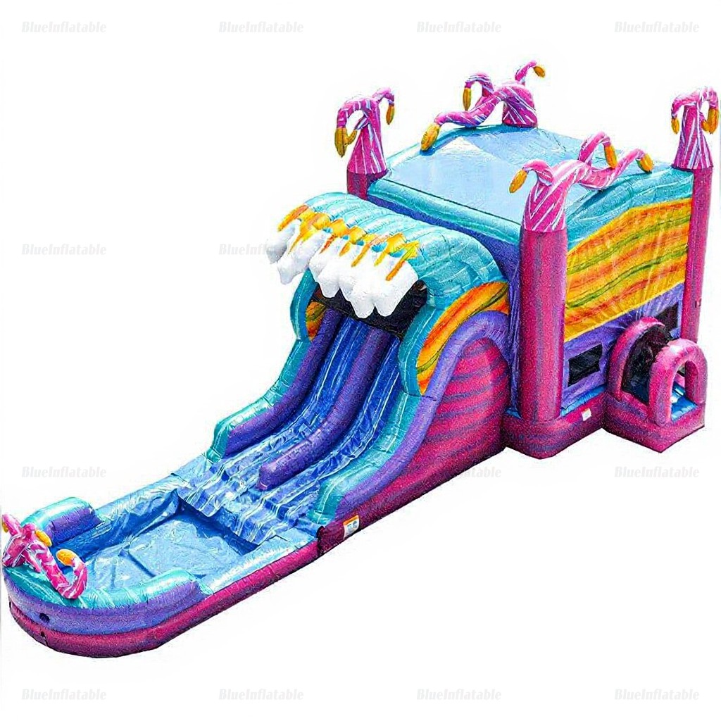 Double Slide Jungle Bounce House Wet Dry Combo