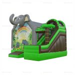 Elephant Jungle Inflatable Bounce House & Slide Combo