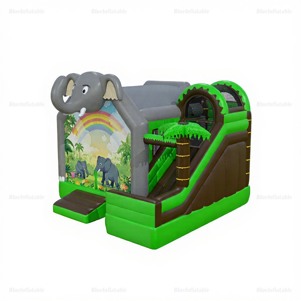 Elephant Jungle Inflatable Bounce House & Slide Combo - Image 6