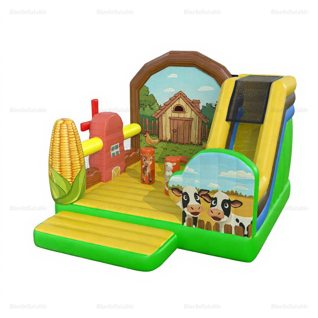 Farmyard Inflatable Bounce House & Slide Combo
