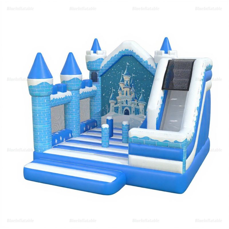 Frozen Castle Inflatable Bounce House with Slide